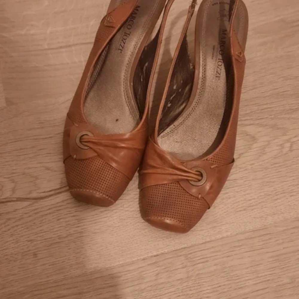 Brown Peep Toe Heels